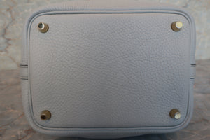 HERMES PICOTIN LOCK PM  Clemence leather Blue pale Z刻印 Hand bag 600090065