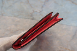 HERMES／エルメス ベアンスフレ ヴォーエプソン ローズリップスティック C刻印 財布 700060155