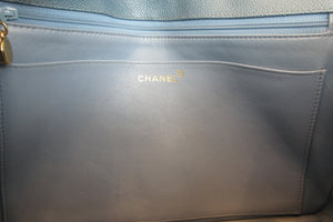 CHANEL/シャネル バイアスステッチチェーンショルダーバッグ キャビアスキン ライトブルー/ゴールド金具 ショルダーバッグ 700080186