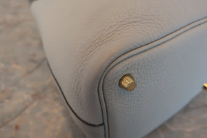 HERMES／エルメス ピコタンロックＰＭ トリヨンクレマンス  ブルーペール Z刻印 ハンドバッグ 600090065