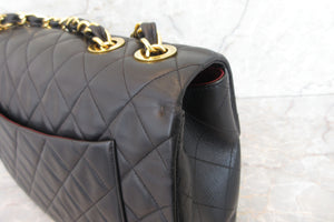 CHANEL/シャネル デカマトラッセシングルフラップチェーンショルダーバッグ ラムスキン ブラック/ゴールド金具 ショルダーバッグ 700070067