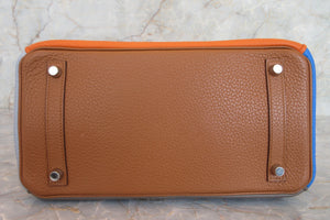 HERMES／エルメス バーキン30 アルルカン トリヨンクレマンス オレンジ/サンギーヌ/ゴールド/ブルーラン/ブルーイドラ/エタン □Q刻印 ハンドバッグ 700070283
