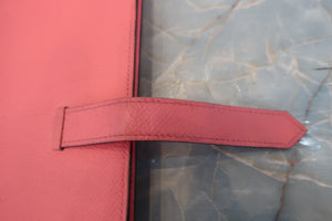 HERMES／エルメス ベアンスフレ ヴォーエプソン ローズリップスティック C刻印 財布 700060155