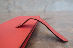 HERMES／エルメス ベアンスフレ ヴォーエプソン ローズリップスティック C刻印 財布 700060155