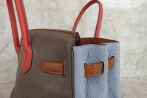 HERMES／エルメス バーキン30 アルルカン トリヨンクレマンス オレンジ/サンギーヌ/ゴールド/ブルーラン/ブルーイドラ/エタン □Q刻印 ハンドバッグ 700070283