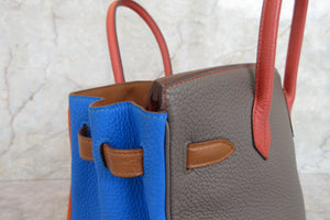 HERMES／エルメス バーキン30 アルルカン トリヨンクレマンス オレンジ/サンギーヌ/ゴールド/ブルーラン/ブルーイドラ/エタン □Q刻印 ハンドバッグ 700070283