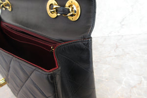 CHANEL/シャネル デカマトラッセシングルフラップチェーンショルダーバッグ ラムスキン ブラック/ゴールド金具 ショルダーバッグ 700070067