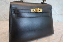 将图片加载到图库查看器，HERMES MINI KELLY 20 Box carf leather Black ○S刻印 Shoulder bag 800070059
