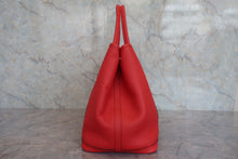 Load image into Gallery viewer, HERMES  GARDEN PARTY PM Country leather Rouge casaque X Engraving Tote bag 800040141

