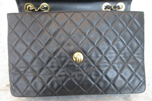 CHANEL/シャネル デカマトラッセシングルフラップチェーンショルダーバッグ ラムスキン ブラック/ゴールド金具 ショルダーバッグ 700070067