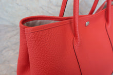 Load image into Gallery viewer, HERMES  GARDEN PARTY PM Country leather Rouge casaque X Engraving Tote bag 800040141
