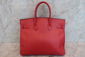 HERMES／エルメス バーキン35 アルデンヌ ルージュヴィフ □D刻印 ハンドバッグ 700070092