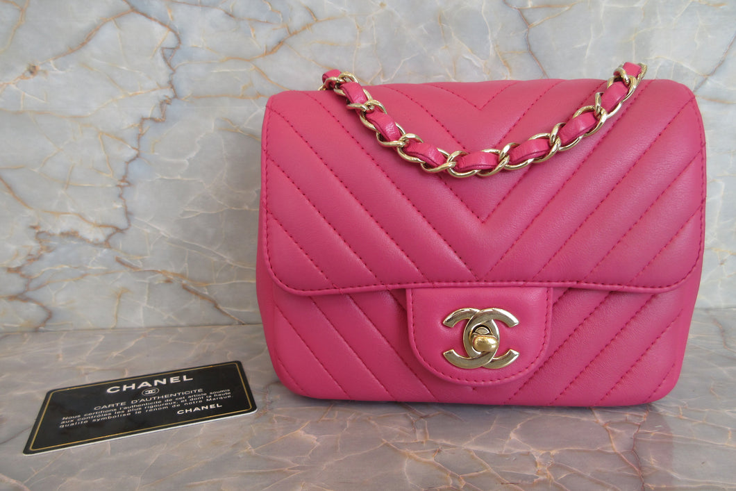 CHANEL/シャネル Vステッチチェーンショルダーバッグ ラムスキン ピンク/ゴールド金具 ショルダーバッグ 700050123