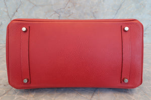 HERMES／エルメス バーキン35 アルデンヌ ルージュヴィフ □D刻印 ハンドバッグ 700070092