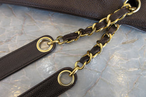CHANEL/シャネル ココマークチェーンショルダーバッグ キャビアスキン ブラウン/ゴールド金具 ショルダーバッグ 700080115