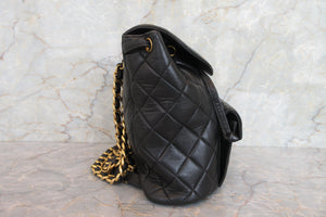 CHANEL/シャネル マトラッセチェーンリュック ラムスキン ブラック/ゴールド金具 リュック 700080045