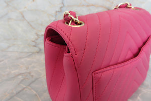 CHANEL/シャネル Vステッチチェーンショルダーバッグ ラムスキン ピンク/ゴールド金具 ショルダーバッグ 700050123