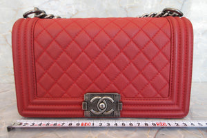 CHANEL/シャネル ボーイシャネルチェーンショルダーバッグ ソフトキャビアスキン レッド/シルバー金具 ショルダーバッグ 700070069