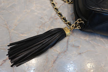 Load image into Gallery viewer, CHANEL CC mark fringe chain shoulder bag Lambskin Black/Gold hadware Shoulder bag 600110183
