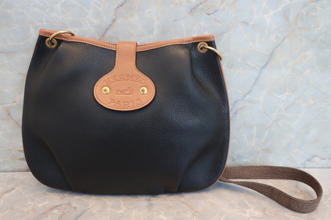 HERMES／エルメス ロデオ トリヨンクレマンス ブラック/ナチュラル 〇R刻印 ショルダーバッグ 700110105