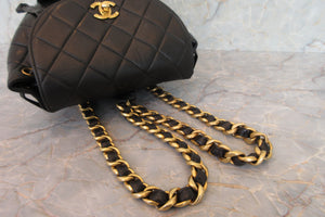 CHANEL/シャネル マトラッセチェーンリュック ラムスキン ブラック/ゴールド金具 リュック 700080045