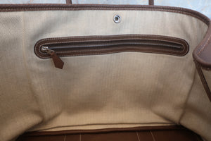 HERMES GARDEN PARTY PM Negonda leather Khaki □K刻印 Tote bag 600080011