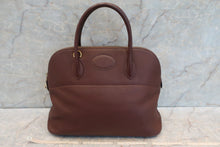 Load image into Gallery viewer, HERMES BOLIDE 35 Clemence leather Brown □D Engraving Hand bag 600050112
