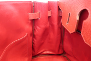 HERMES／エルメス バーキン35 アルデンヌ ルージュヴィフ □D刻印 ハンドバッグ 700070092