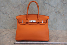 Load image into Gallery viewer, HERMES BIRKIN 30 Clemence leather Orange □P Engraving Hand bag 800060140
