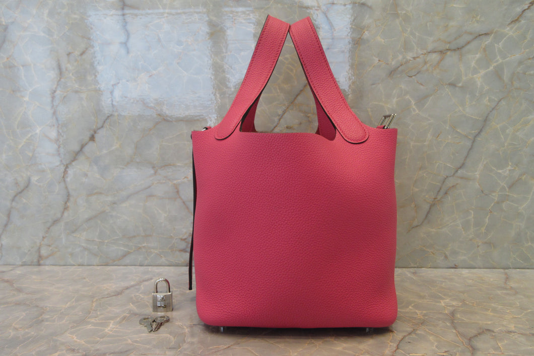 HERMES／エルメス ピコタンロックＰＭ トリヨンクレマンス ローズショッキング U刻印 ハンドバッグ 700090036