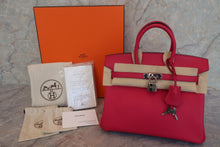 Load image into Gallery viewer, HERMES BIRKIN 25 Swift leather Framboise Hand bag 600080032
