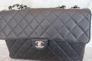 CHANEL/シャネル 中マトラッセシングルフラップチェーンショルダーバッグ キャビアスキン ブラック/シルバー金具 ショルダーバッグ 700070267