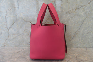HERMES／エルメス ピコタンロックＰＭ トリヨンクレマンス ローズショッキング U刻印 ハンドバッグ 700090036