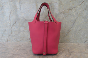 HERMES／エルメス ピコタンロックＰＭ トリヨンクレマンス ローズショッキング U刻印 ハンドバッグ 700090036