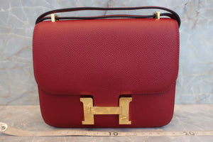 HERMES CONSTANCE3 MINI Epsom leather Rouge Grenet X刻印 Shoulder bag 600100008