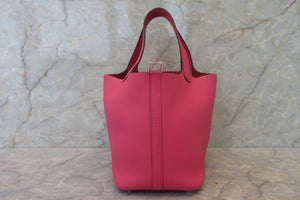 HERMES／エルメス ピコタンロックＰＭ トリヨンクレマンス ローズショッキング U刻印 ハンドバッグ 700090036