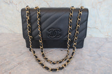 Load image into Gallery viewer, CHANEL  Bias stitch chain shoulder bag Caviar skin Black/Gold hadware Shoulder bag 800030067
