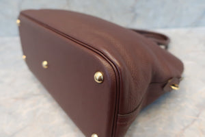 HERMES BOLIDE 35 Clemence leather Brown □D刻印 Hand bag 600050112