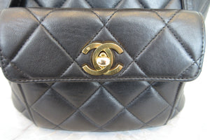 CHANEL/シャネル マトラッセチェーンリュック ラムスキン ブラック/ゴールド金具 リュック 700080045