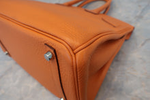Load image into Gallery viewer, HERMES BIRKIN 30 Clemence leather Orange □P Engraving Hand bag 800060140
