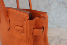 Load image into Gallery viewer, HERMES BIRKIN 30 Clemence leather Orange □P Engraving Hand bag 800060140
