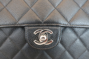 CHANEL/シャネル 中マトラッセシングルフラップチェーンショルダーバッグ キャビアスキン ブラック/シルバー金具 ショルダーバッグ 700070267