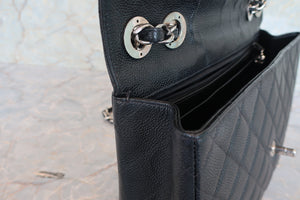CHANEL/シャネル 中マトラッセシングルフラップチェーンショルダーバッグ キャビアスキン ブラック/シルバー金具 ショルダーバッグ 700070267