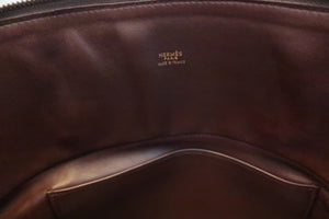 HERMES BOLIDE 35 Clemence leather Brown □D Engraving Hand bag 600050112