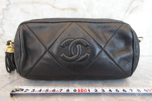 CHANEL/シャネル ココマークフリンジチェーンショルダーバッグ ラムスキン ブラック/ゴールド金具 ショルダーバッグ 700070076