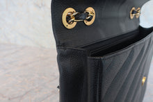 Load image into Gallery viewer, CHANEL  Bias stitch chain shoulder bag Caviar skin Black/Gold hadware Shoulder bag 800030067
