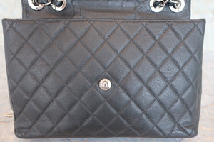 CHANEL/シャネル 中マトラッセシングルフラップチェーンショルダーバッグ キャビアスキン ブラック/シルバー金具 ショルダーバッグ 700070267