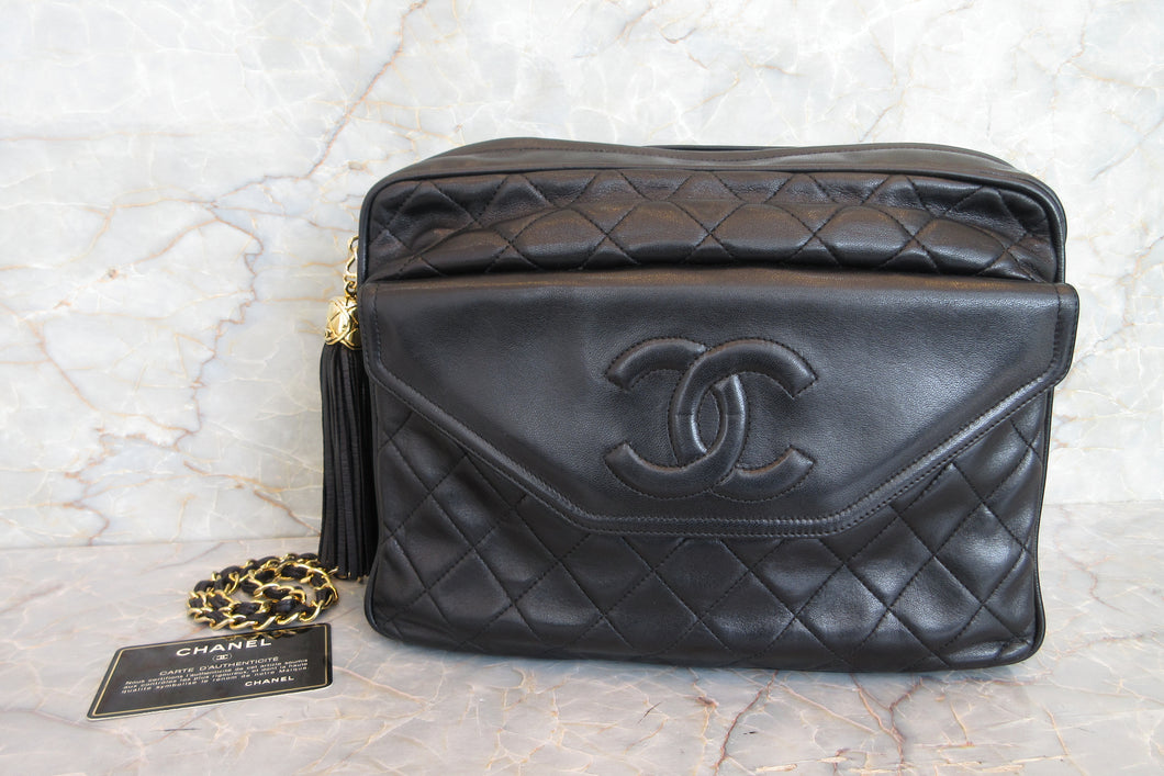 CHANEL/シャネル マトラッセフリンジチェーンショルダーバッグ ラムスキン ブラック/ゴールド金具 ショルダーバッグ 700080021