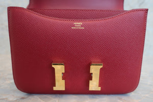 HERMES CONSTANCE3 MINI Epsom leather Rouge Grenet X刻印 Shoulder bag 600100008