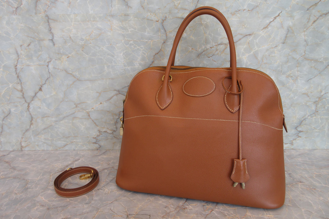 HERMES／エルメス ボリード35 クシュベル ゴールド ショルダーバッグ 700070110